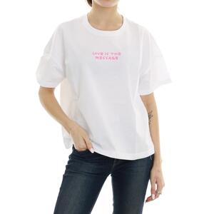 T-SHIRT LOVE IS THE MESSAGE BIANCO